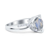 Art Deco Round Natural Stone Twisted Ring
