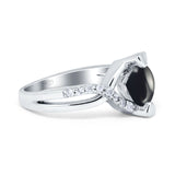 Art Deco Round Natural Stone Twisted Ring