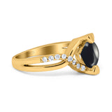 Art Deco Round Natural Stone Twisted Ring
