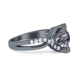 Art Deco Round Natural Stone Twisted Ring