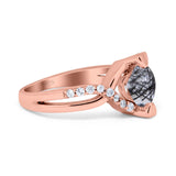Art Deco Round Natural Stone Twisted Ring