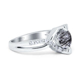 Art Deco Round Natural Stone Twisted Ring