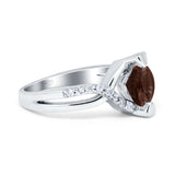 Art Deco Round Natural Stone Twisted Ring