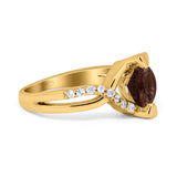 Art Deco Round Natural Stone Twisted Ring
