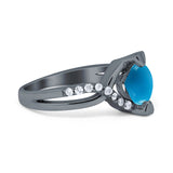 Art Deco Round Natural Stone Twisted Ring