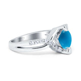 Art Deco Round Natural Stone Twisted Ring