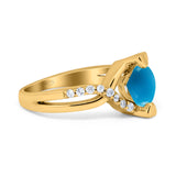 Art Deco Round Natural Stone Twisted Ring