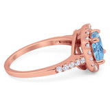 Vintage Style Round Natural Stone Halo Ring