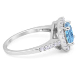 Vintage Style Round Natural Stone Halo Ring