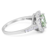 Vintage Style Round Natural Stone Halo Ring