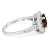 Vintage Style Round Natural Stone Halo Ring