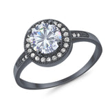 Round Halo CZ Ring