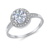 Round Halo CZ Ring