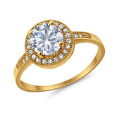 Round Halo CZ Ring