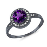 Round Halo CZ Ring