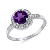 Round Halo CZ Ring