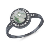 Round Halo CZ Ring