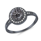 Round Halo CZ Ring