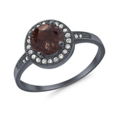 Round Halo CZ Ring