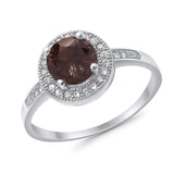 Round Halo CZ Ring