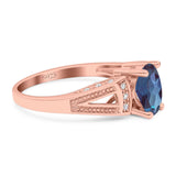 Art Deco Oval Natural Stone Wedding Ring