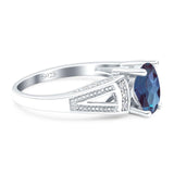 Art Deco Oval Natural Stone Wedding Ring