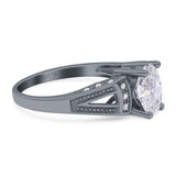 Art Deco Oval Natural Stone Wedding Ring
