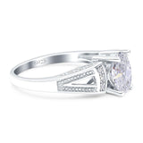 Art Deco Oval Natural Stone Wedding Ring