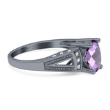 Art Deco Oval Natural Stone Wedding Ring