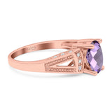 Art Deco Oval Natural Stone Wedding Ring