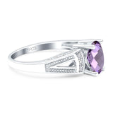 Art Deco Oval Natural Stone Wedding Ring