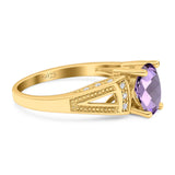 Art Deco Oval Natural Stone Wedding Ring