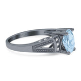 Art Deco Oval Natural Stone Wedding Ring
