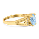 Art Deco Oval Natural Stone Wedding Ring