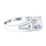 Art Deco Oval Natural Stone Wedding Ring