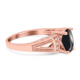 Art Deco Oval Natural Stone Wedding Ring