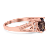 Art Deco Oval Natural Stone Wedding Ring