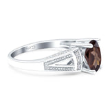 Art Deco Oval Natural Stone Wedding Ring