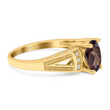 Art Deco Oval Natural Stone Wedding Ring