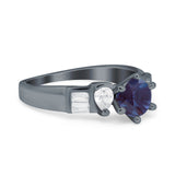 Art Deco Round Natural Stone Cocktail Ring