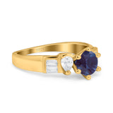 Art Deco Round Natural Stone Cocktail Ring