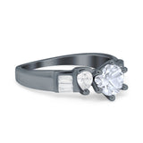 Art Deco Round Natural Stone Cocktail Ring