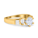 Art Deco Round Natural Stone Cocktail Ring