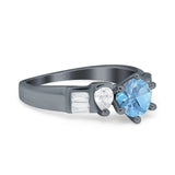 Art Deco Round Natural Stone Cocktail Ring