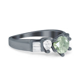 Art Deco Round Natural Stone Cocktail Ring