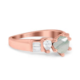 Art Deco Round Natural Stone Cocktail Ring