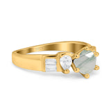 Art Deco Round Natural Stone Cocktail Ring