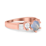 Art Deco Round Natural Stone Cocktail Ring