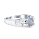 Art Deco Round Natural Stone Cocktail Ring