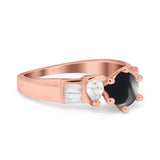 Art Deco Round Natural Stone Cocktail Ring